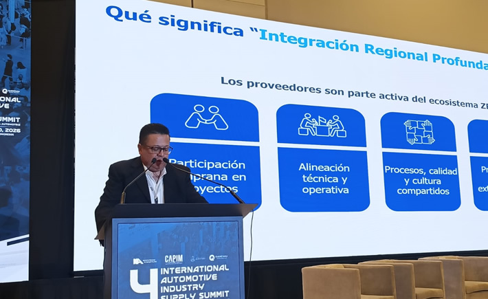 Jorge Martínez Morales, Regional Facilities Sr. Buyer de ZF Group Procurement, durante el International Automotive Industry Supply Summit. (Fotografía: Vanguardia Industrial)
